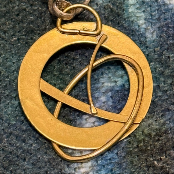 Rare Vintage Marjorie Baer SF  Gold Tone Hammered Pendant SS Snake Chains - Picture 5 of 6